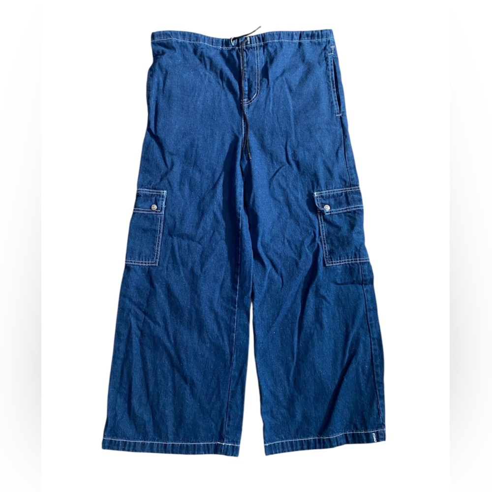 Vintage 90s Kik Girl Drawcord Wide Leg Skater Streetwear Y2K Shoestring‎ Pants